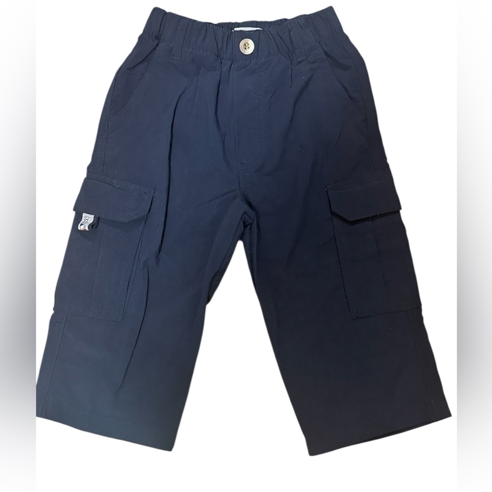 One Kid Toddler Navy Nylon Utility Cargo Pants Y2K Gorpcore 24M